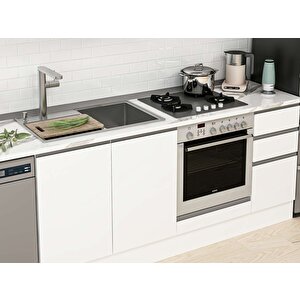 280x210 Cm High Gloss Mutfak Dolabı Beyaz Beyaz M-e80s40s40-3 Beyaz