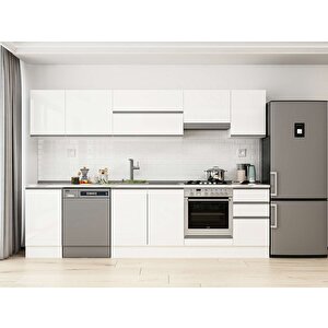 300x210 Cm High Gloss Mutfak Dolabı Beyaz Beyaz M-e90s45s45-1 Beyaz