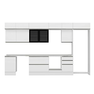 Alvinka 390x240 Cm High Gloss Mdf Mutfak Dolabı Beyaz Beyaz Mb-e90s50s50-3