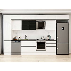 395x240 Cm High Gloss Mutfak Dolabı Beyaz Beyaz Mbb-e90b45s60-3 Beyaz