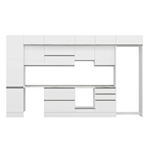 Alvinka 400x240 Cm High Gloss Mutfak Dolabı Beyaz Antrasıt Mbb-e90b50s60-1
