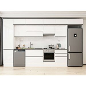 400x240 Cm High Gloss Mutfak Dolabı Beyaz Beyaz Mbb-e90b50s60-1 Beyaz