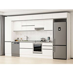 400x240 Cm High Gloss Mutfak Dolabı Beyaz Beyaz Mbb-e90b50s60-1 Beyaz