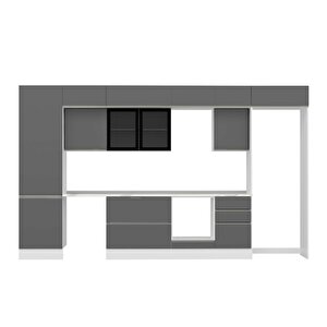 Alvinka 390x240 Cm High Gloss Mdf Mutfak Dolabı Beyaz Antrasıt Mbb-e80b60s50-3