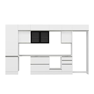 Alvinka 390x240 Cm High Gloss Mdf Mutfak Dolabı Beyaz Beyaz Mbb-e80b60s50-3
