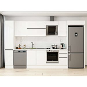370x222 Cm High Gloss Mdf Mutfak Dolabı Beyaz Beyaz Mbb-e90b40s40-2 Beyaz