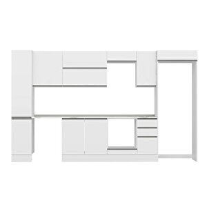 Alvinka 370x222 Cm High Gloss Mdf Mutfak Dolabı Beyaz Beyaz Mbb-e90b40s40-2