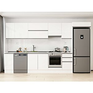 375x222 Cm High Gloss Mutfak Dolabı Beyaz Beyaz Mb-e90s40s45-1 Beyaz
