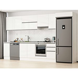 375x222 Cm High Gloss Mutfak Dolabı Beyaz Beyaz Mb-e90s40s45-1 Beyaz