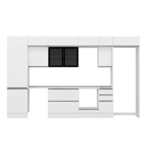 Alvinka 380x240 Cm High Gloss Mdf Mutfak Dolabı Beyaz Beyaz Mbb-e80b60s40-3