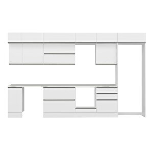 Alvinka 380x240 Cm High Gloss Mdf Mutfak Dolabı Beyaz Beyaz Mb-e80s40s60-2