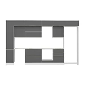 Alvinka 390x240 Cm High Gloss Mutfak Dolabı Beyaz Antrasıt Mbb-e90b40s60-2