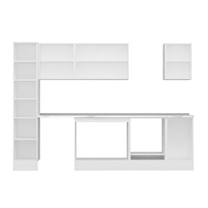 Alvinka 295x210 Cm High Gloss Mutfak Dolabı Beyaz Beyaz Mb-e90b40s45-3