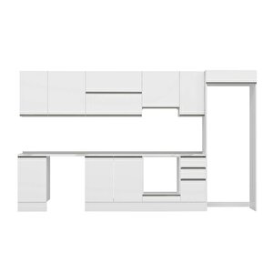 Alvinka 365x222 Cm High Gloss Mdf Mutfak Dolabı Beyaz Beyaz Mb-e80s45s40-1