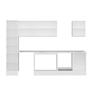 Alvinka 295x210 Cm High Gloss Mdf Mutfak Dolabı Beyaz Antrasıt Mb-e80b45s50-2