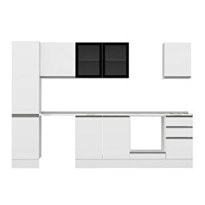 Alvinka 300x210 Cm High Gloss Mdf Mutfak Dolabı Beyaz Beyaz Mb-e90b45s45-3