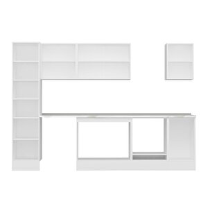 Alvinka 300x210 Cm High Gloss Mdf Mutfak Dolabı Beyaz Beyaz Mb-e90b45s45-3