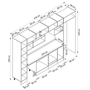 Alvinka 410x240 Cm High Gloss Mdf Mutfak Dolabı Beyaz Beyaz Mbb-e90b60s60-3