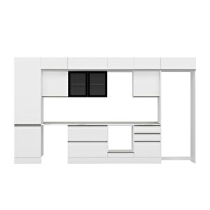 Alvinka 410x240 Cm High Gloss Mdf Mutfak Dolabı Beyaz Beyaz Mbb-e90b60s60-3