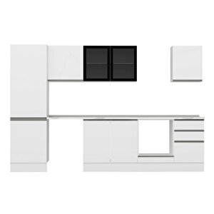 Alvinka 320x210 Cm High Gloss Mdf Mutfak Dolabı Beyaz Beyaz Mb-e90b60s50-3
