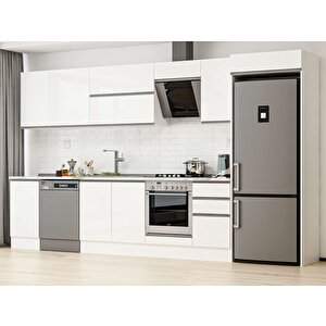 Alvinka 380x222 Cm High Gloss Mdf Mutfak Dolabı Beyaz Beyaz Mb-e90s45s45-2 Beyaz