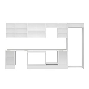 Alvinka 380x222 Cm High Gloss Mdf Mutfak Dolabı Beyaz Beyaz Mb-e90s45s45-2