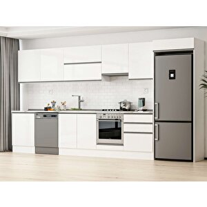 Alvinka 400x222 Cm High Gloss Mdf Mutfak Dolabı Beyaz Beyaz Mb-e80s60s60-1 Beyaz