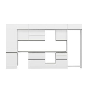 Alvinka 400x240 Cm High Gloss Mdf Mutfak Dolabı Beyaz Antrasıt Mbb-e80b60s60-2