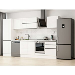 Alvinka 330x210 Cm High Gloss Mdf Mutfak Dolabı Beyaz Beyaz Mb-e90b60s60-2 Beyaz