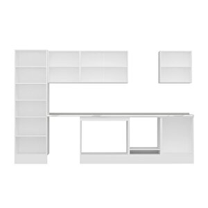 Alvinka 330x210 Cm High Gloss Mdf Mutfak Dolabı Beyaz Beyaz Mb-e90b60s60-2