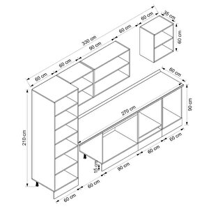 Alvinka 330x210 Cm High Gloss Mdf Mutfak Dolabı Beyaz Beyaz Mb-e90b60s60-2