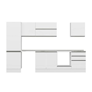Alvinka 330x210 Cm High Gloss Mdf Mutfak Dolabı Beyaz Beyaz Mb-e90b60s60-2