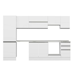 Alvinka 315x210 Cm High Gloss Mdf Mutfak Dolabı Beyaz Beyaz M-e90s60s45-1