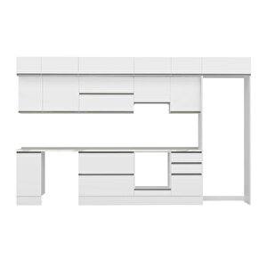 Alvinka 370x240 Cm High Gloss Mutfak Dolabı Beyaz Beyaz Mb-e80s40s50-1