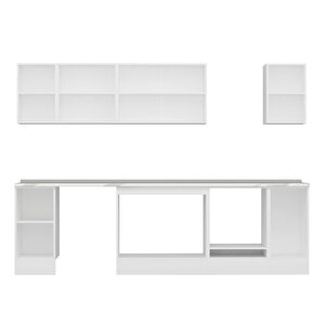 Alvinka 290x210 Cm High Gloss Mutfak Dolabı Beyaz Beyaz M-e90s40s40-2