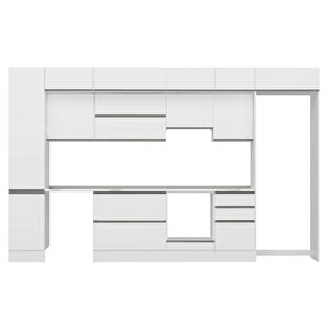 Alvinka 375x240 Cm High Gloss Mdf Mutfak Dolabı Beyaz Beyaz Mbb-e80b45s50-1