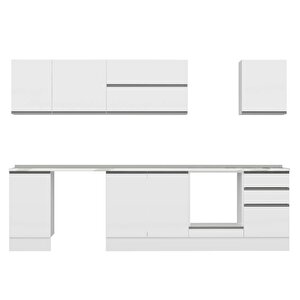 Alvinka 305x210 Cm High Gloss Mdf Mutfak Dolabı Beyaz Beyaz M-e90s45s50-2