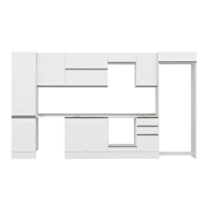 Alvinka 385x222 Cm High Gloss Mutfak Dolabı Beyaz Beyaz Mbb-e90b50s45-2