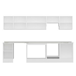 Alvinka 315x210 Cm High Gloss Mdf Mutfak Dolabı Beyaz Antrasıt M-e90s45s60-1