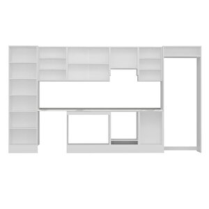 Alvinka 390x222 Cm High Gloss Mdf Mutfak Dolabı Beyaz Antrasıt Mbb-e80b60s50-1