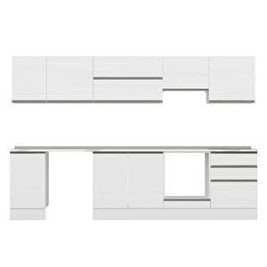 Alvinka 315x210 Cm High Gloss Mdf Mutfak Dolabı Beyaz Beyaz M-e90s45s60-1