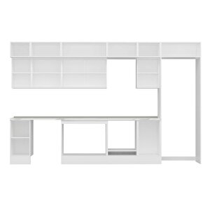 Alvinka 375x240 Cm High Gloss Mdf Mutfak Dolabı Beyaz Antrasıt Mb-e90s40s45-2