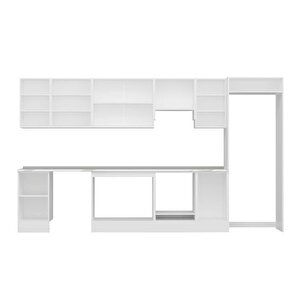 Alvinka 380x222 Cm High Gloss Mdf Mutfak Dolabı Beyaz Beyaz Mb-e90s45s45-1
