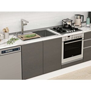 Alvinka 320x210 Cm High Gloss Mutfak Dolabı Beyaz Antrasıt Mb-e80b60s60-3 Antrasit