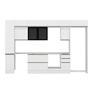 Alvinka 360x240 Cm High Gloss Mdf Mutfak Dolabı Beyaz Beyaz Mbb-e80b40s40-3