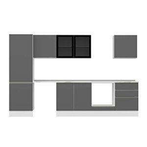 Alvinka 320x210 Cm High Gloss Mutfak Dolabı Beyaz Beyaz Mb-e80b60s60-3