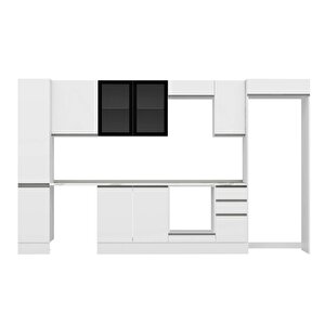 Alvinka 370x222 Cm High Gloss Mutfak Dolabı Beyaz Beyaz Mbb-e90b40s40-3