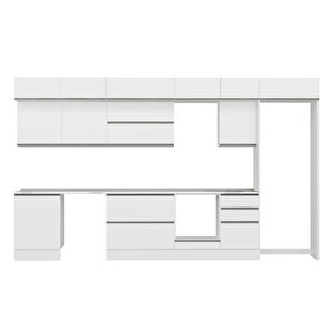 Alvinka 390x240 Cm High Gloss Mutfak Dolabı Beyaz Beyaz Mb-e80s60s50-2