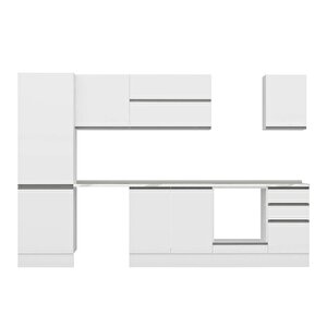 Alvinka 305x210 Cm High Gloss Mdf Mutfak Dolabı Beyaz Beyaz Mb-e80b60s45-2