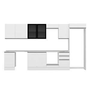 Alvinka 390x222 Cm High Gloss Mdf Mutfak Dolabı Beyaz Beyaz Mb-e90s50s50-3